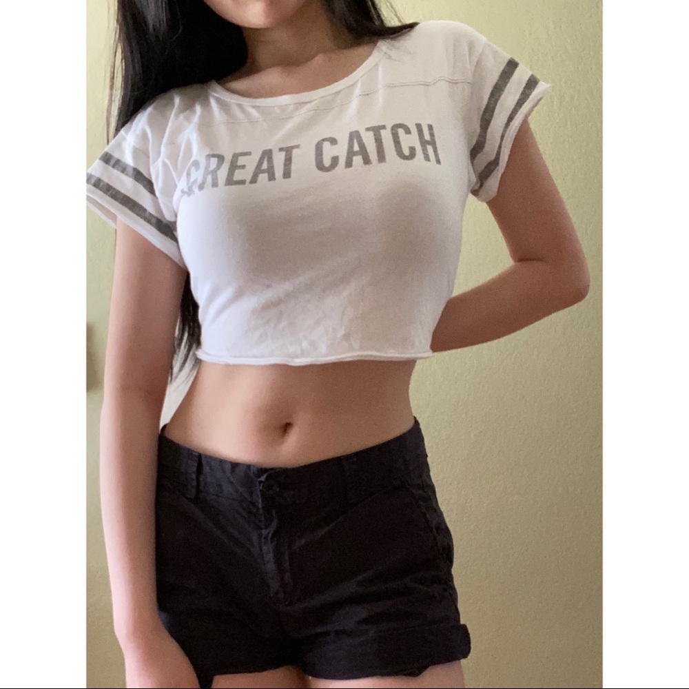 Hollister Graphic Varsity Crop Top